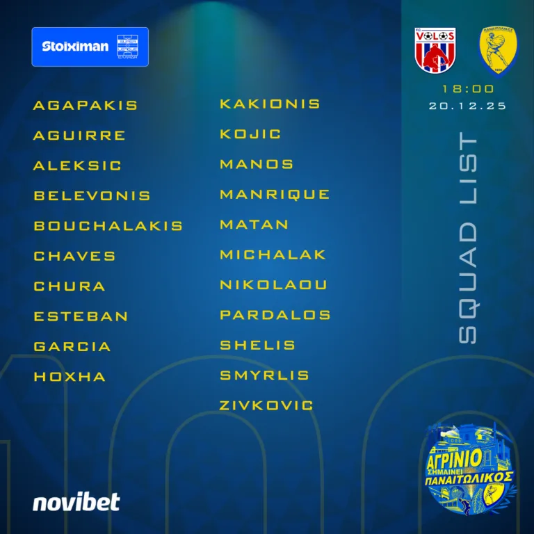 Πολλές οι απουσίες του Παναιτωλικό στον αγώνα κόντρα στον Βόλο 